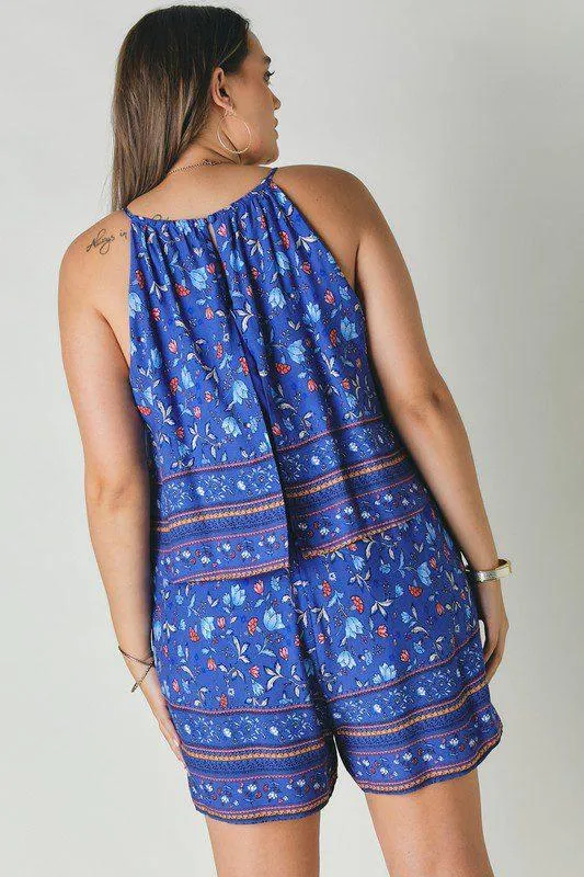Printed Halter Romper