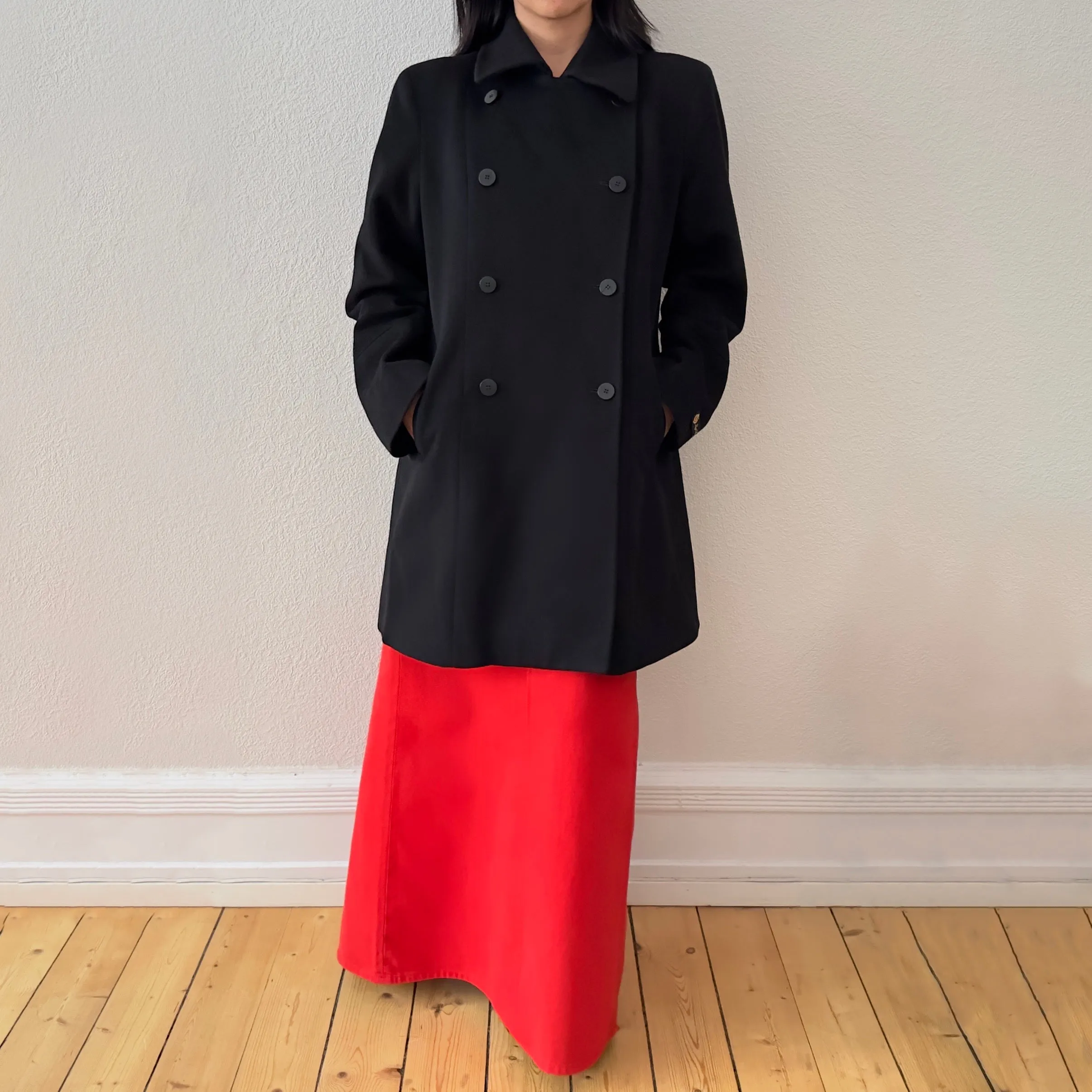 Pure Wool Double-Breasted Pea Coat - size L