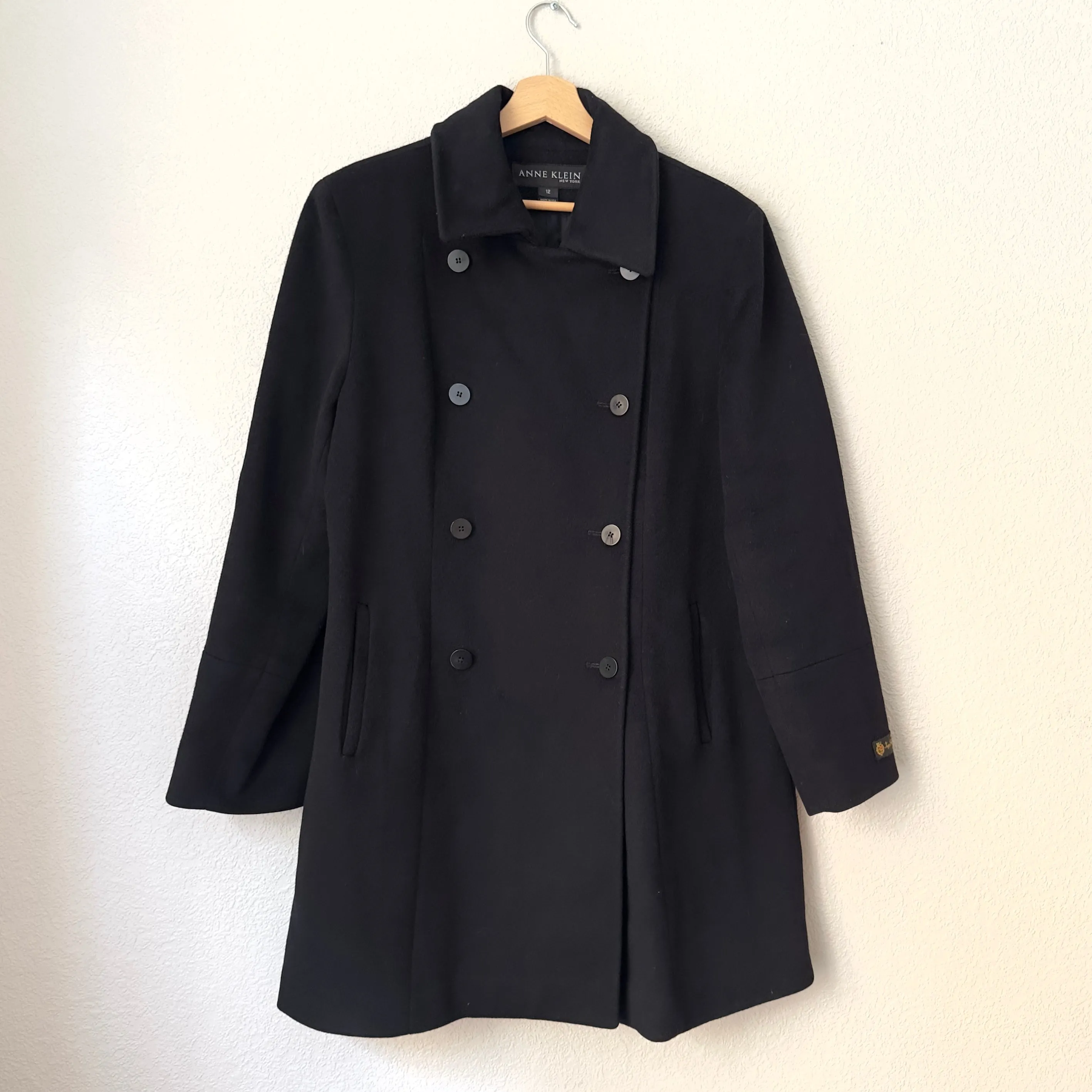 Pure Wool Double-Breasted Pea Coat - size L