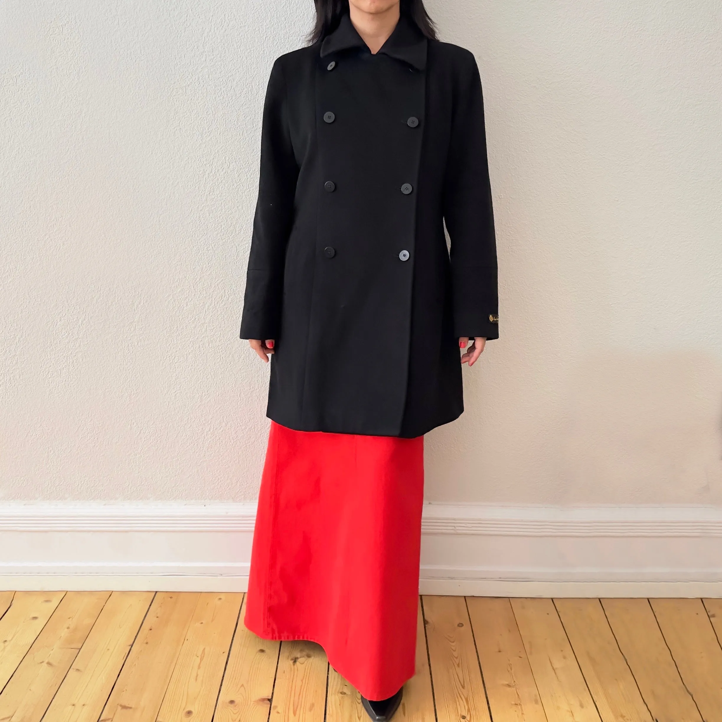 Pure Wool Double-Breasted Pea Coat - size L
