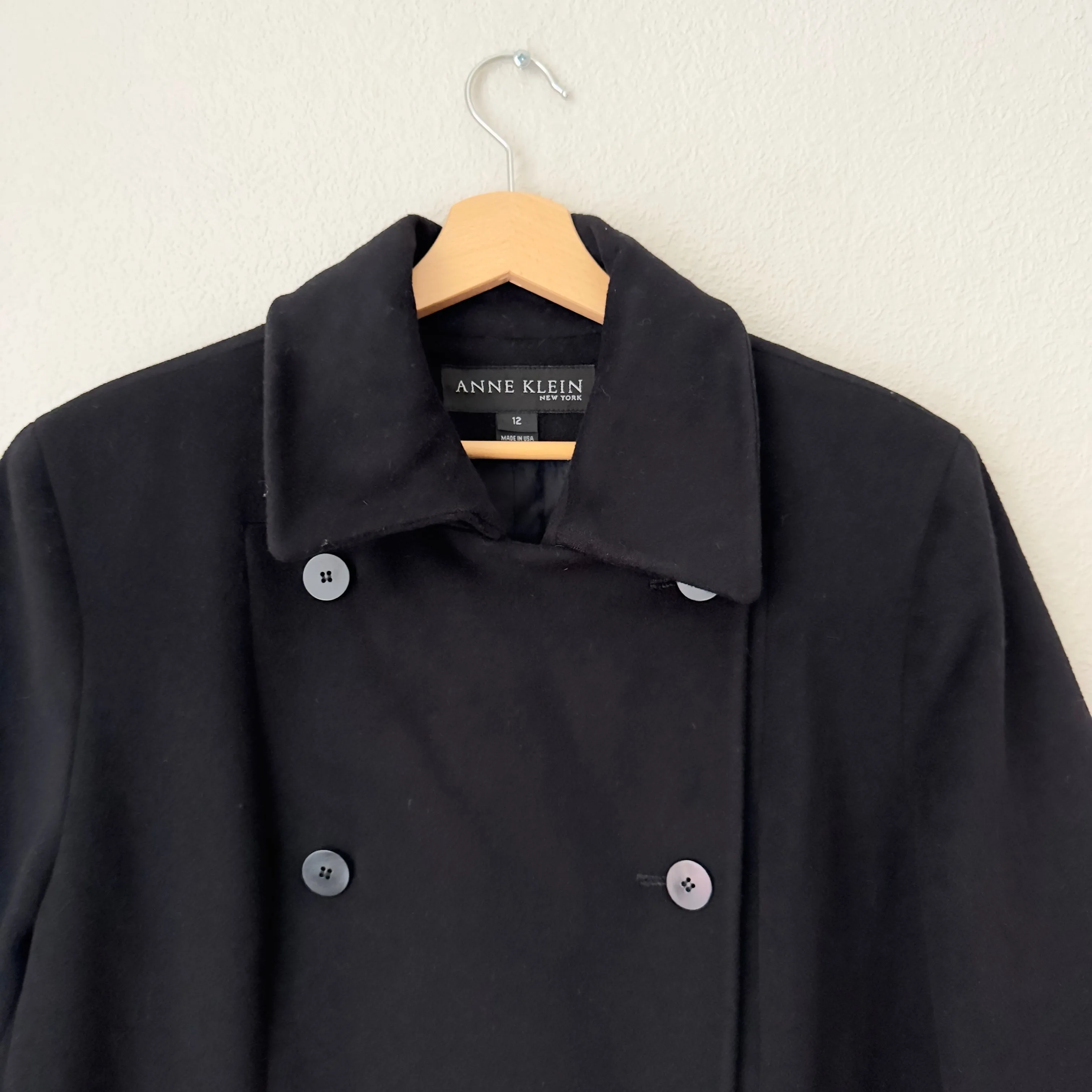 Pure Wool Double-Breasted Pea Coat - size L