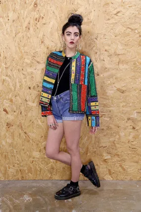 Rainbow Stripe Ethnic Box Jacket
