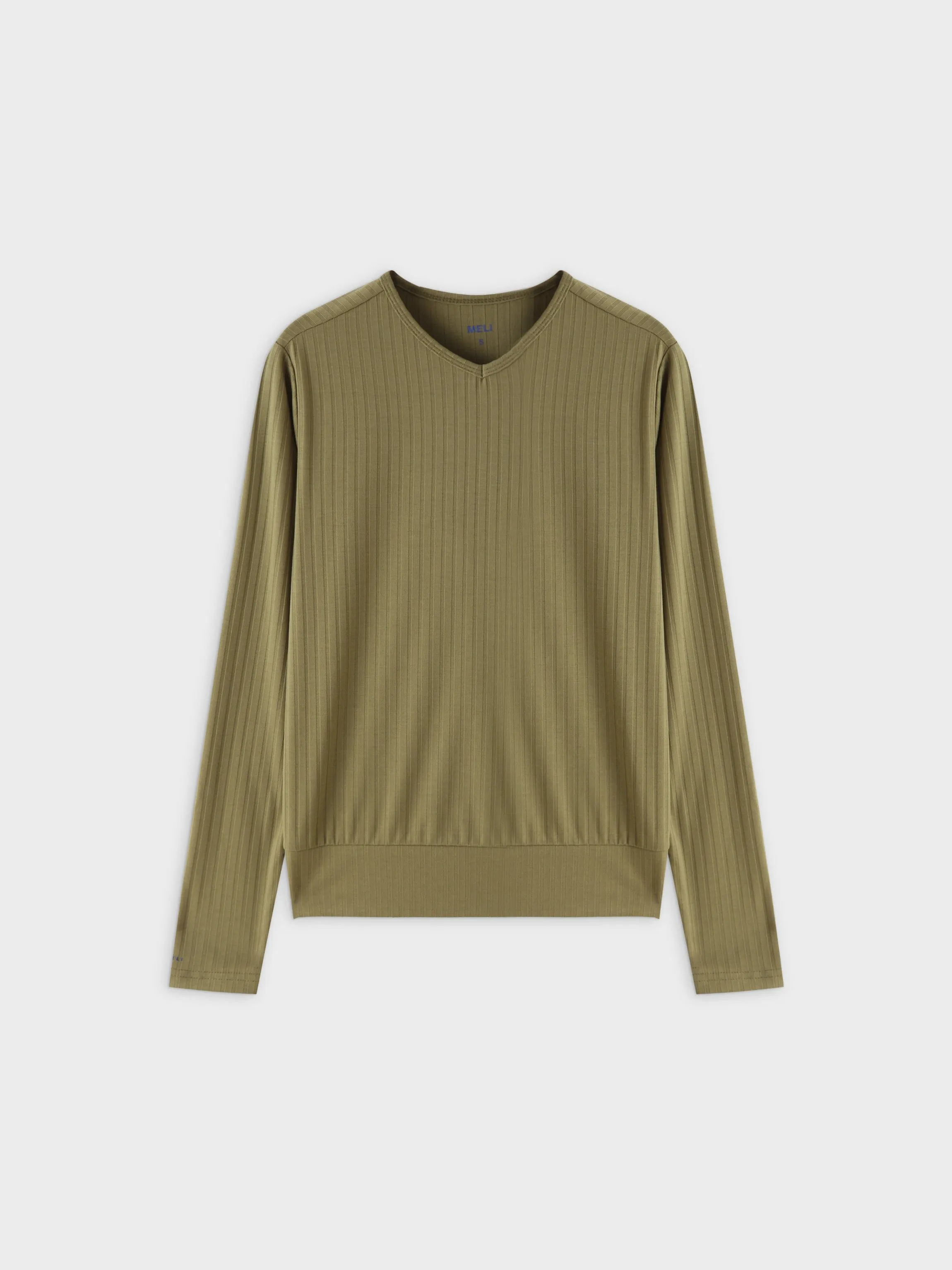 Ribbed High V Bomber-Olive