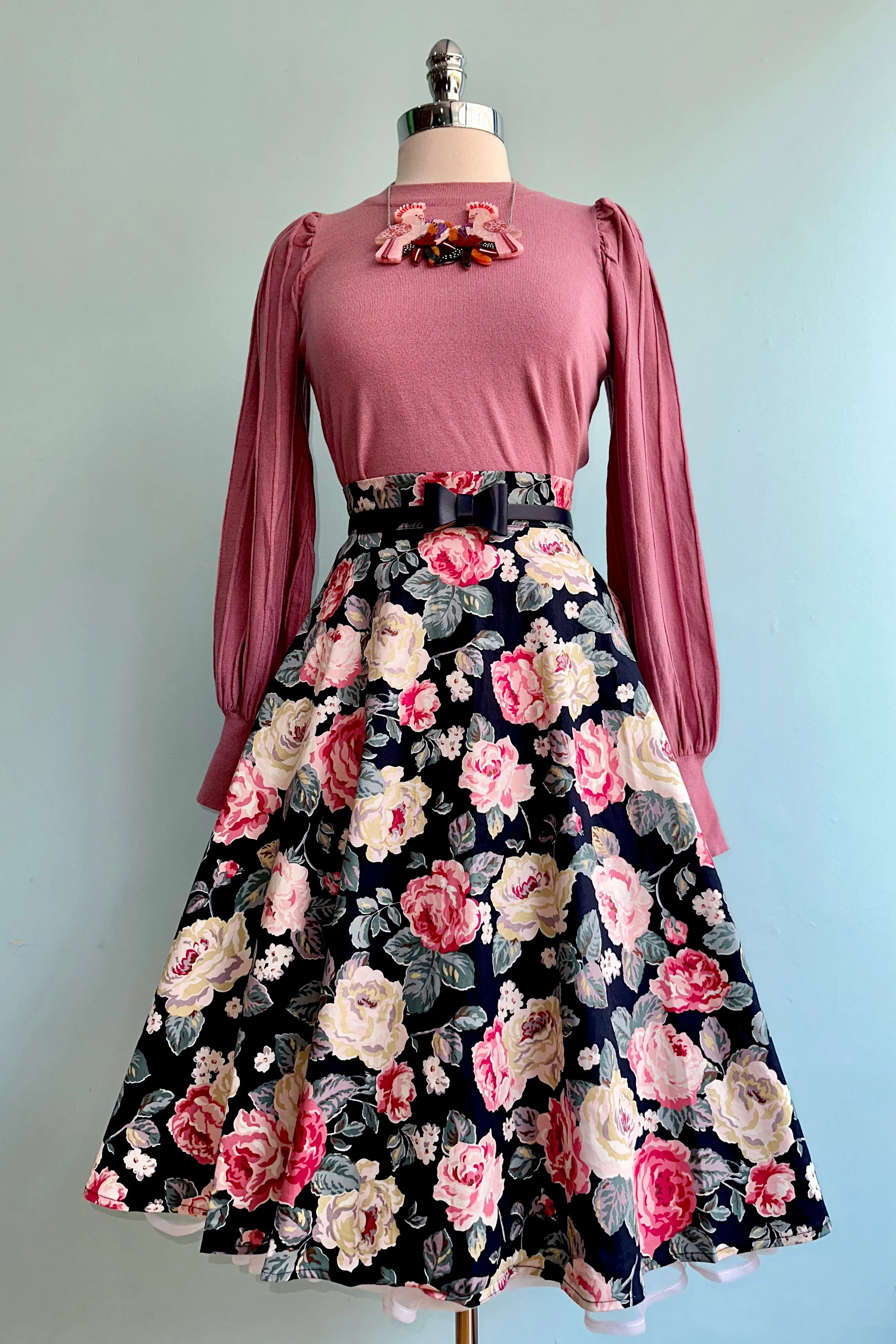 Rose Blossom Circle Skirt by Banned