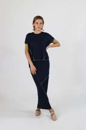 Sachie Skirt in Navy Gold