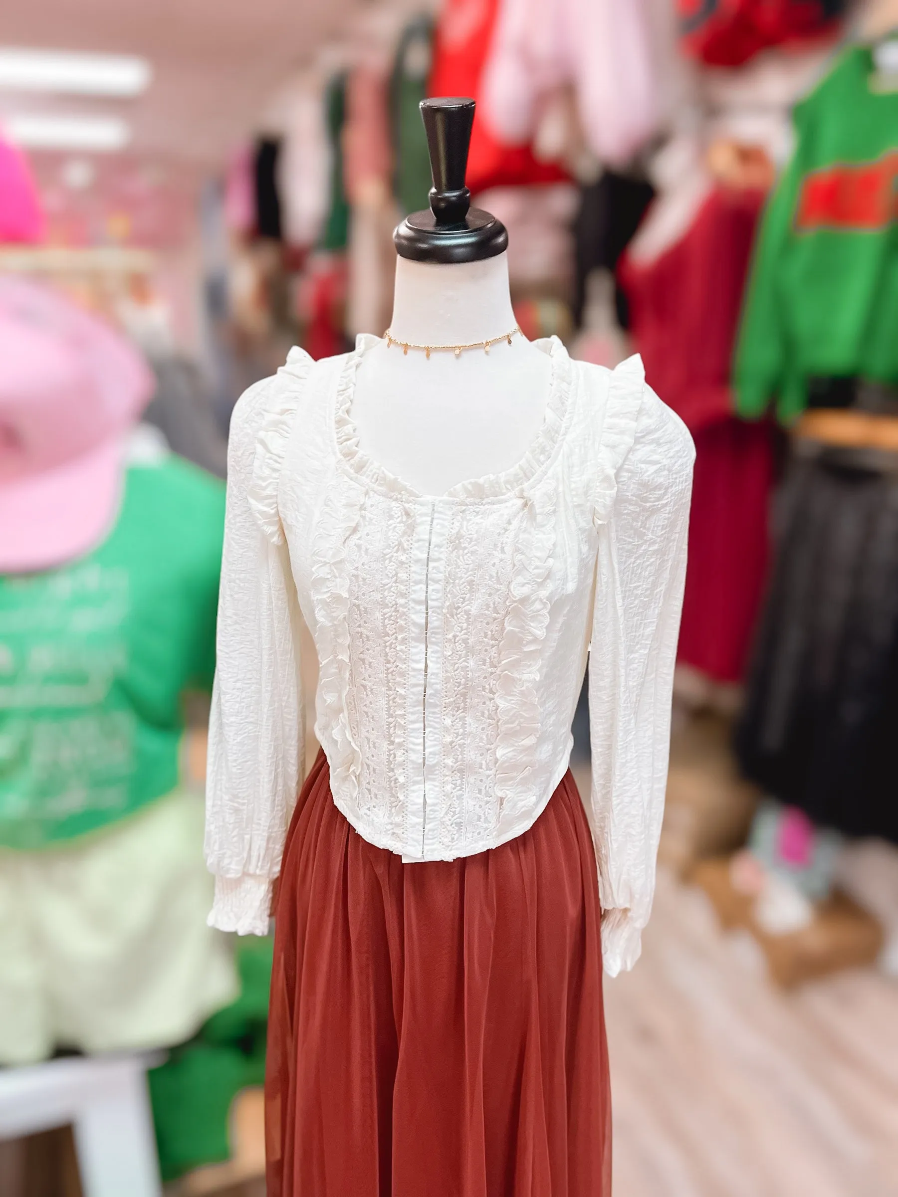 Saturdays Brunch Rust Tulle Skirt