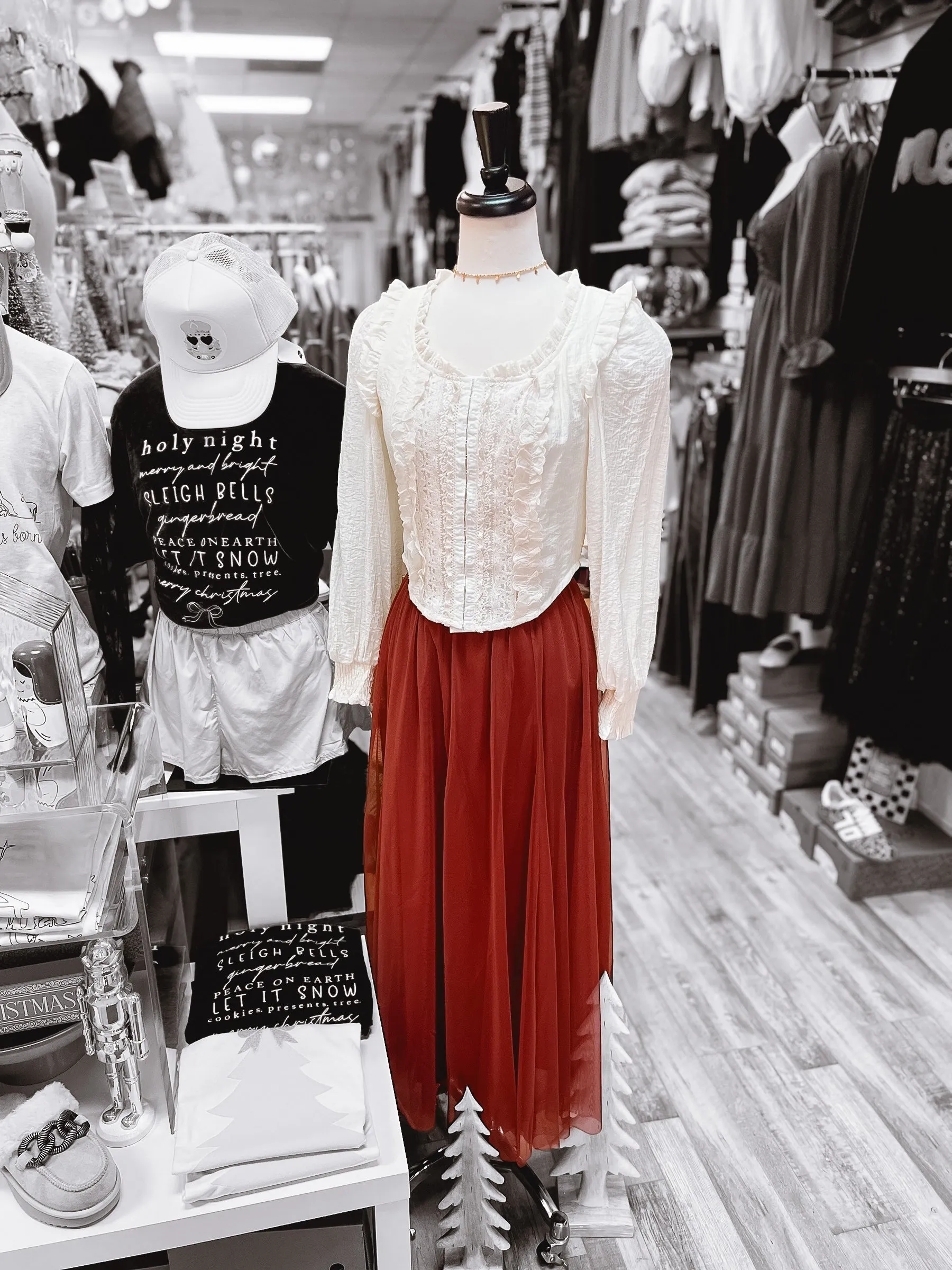 Saturdays Brunch Rust Tulle Skirt