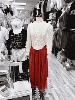 Saturdays Brunch Rust Tulle Skirt