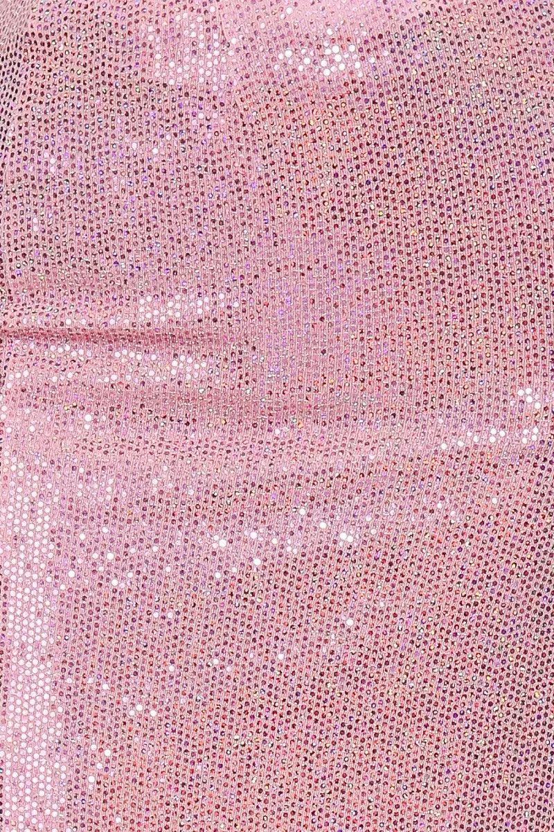 sequin front slit midi skirt