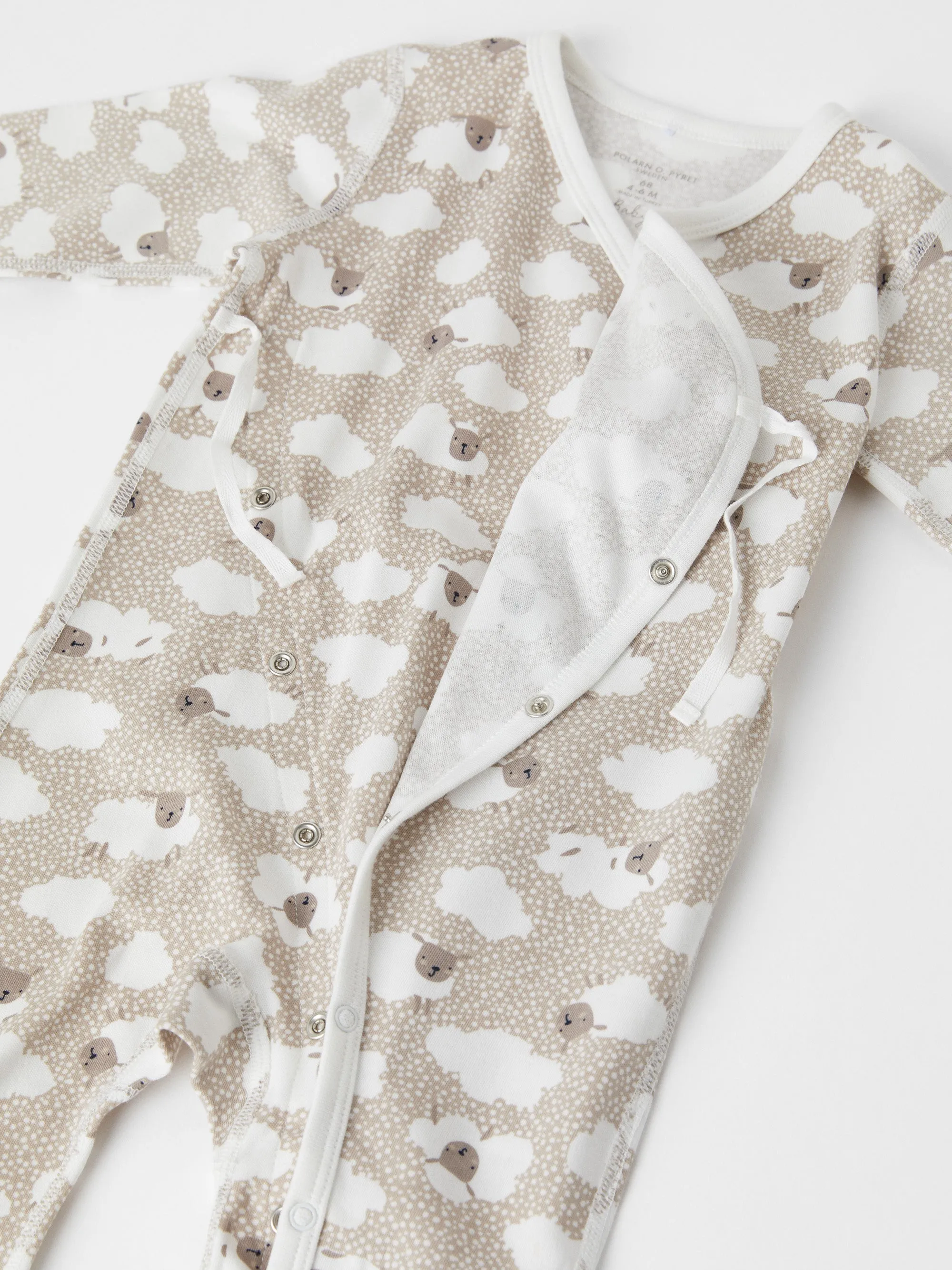 Sheep Print Baby Wraparound Romper