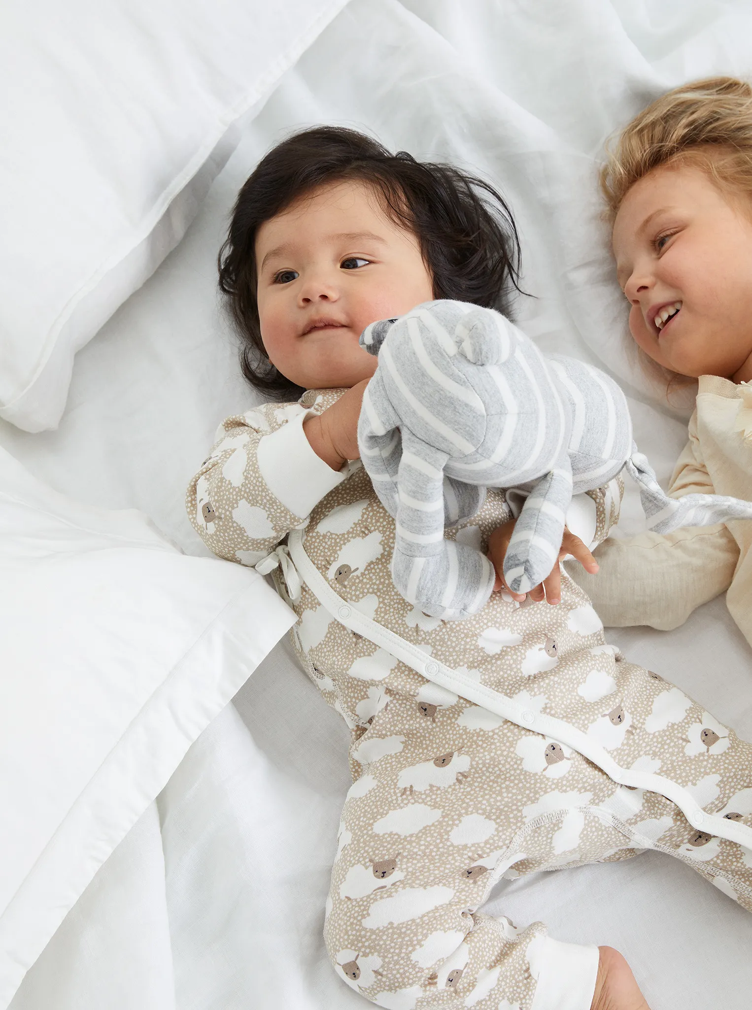 Sheep Print Baby Wraparound Romper