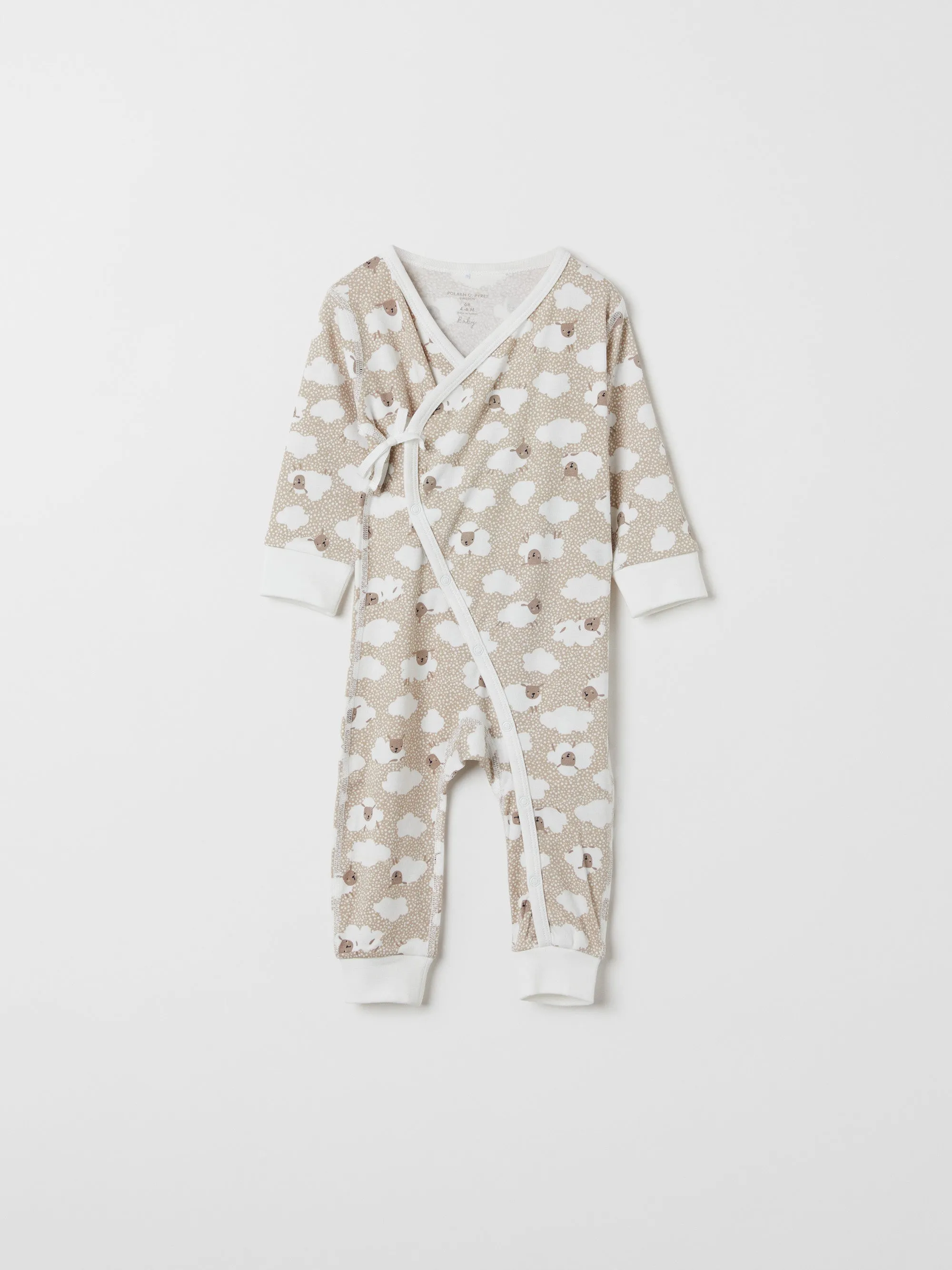 Sheep Print Baby Wraparound Romper
