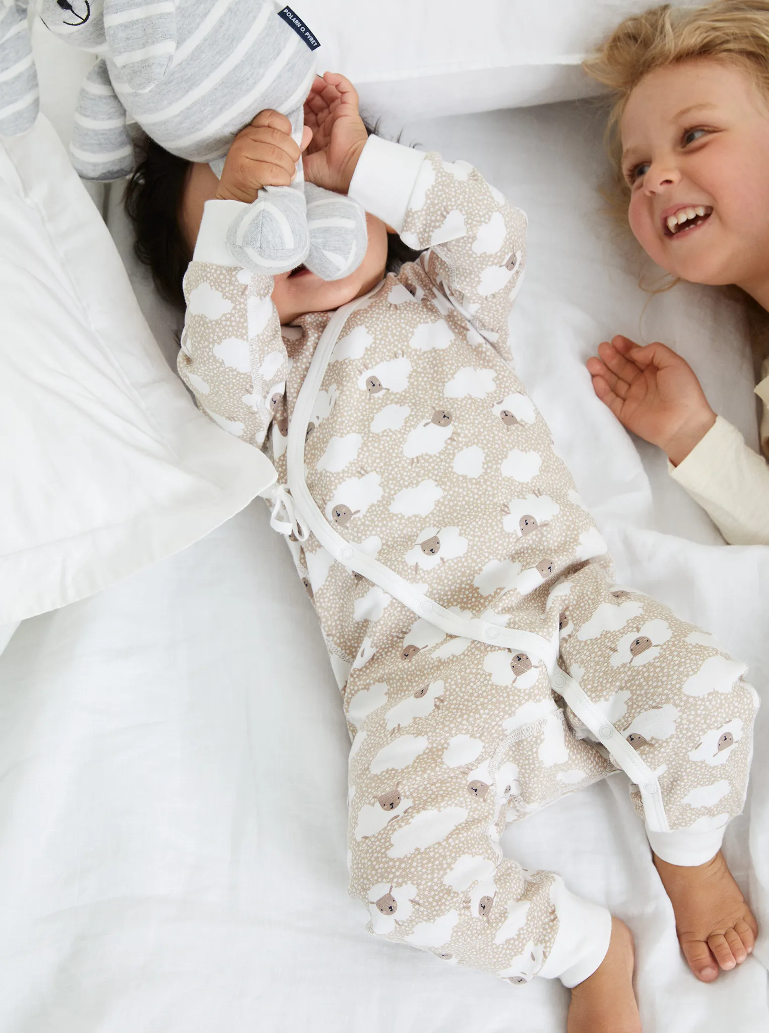 Sheep Print Baby Wraparound Romper