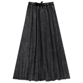 skirt maxi zig zag stitch - black wash