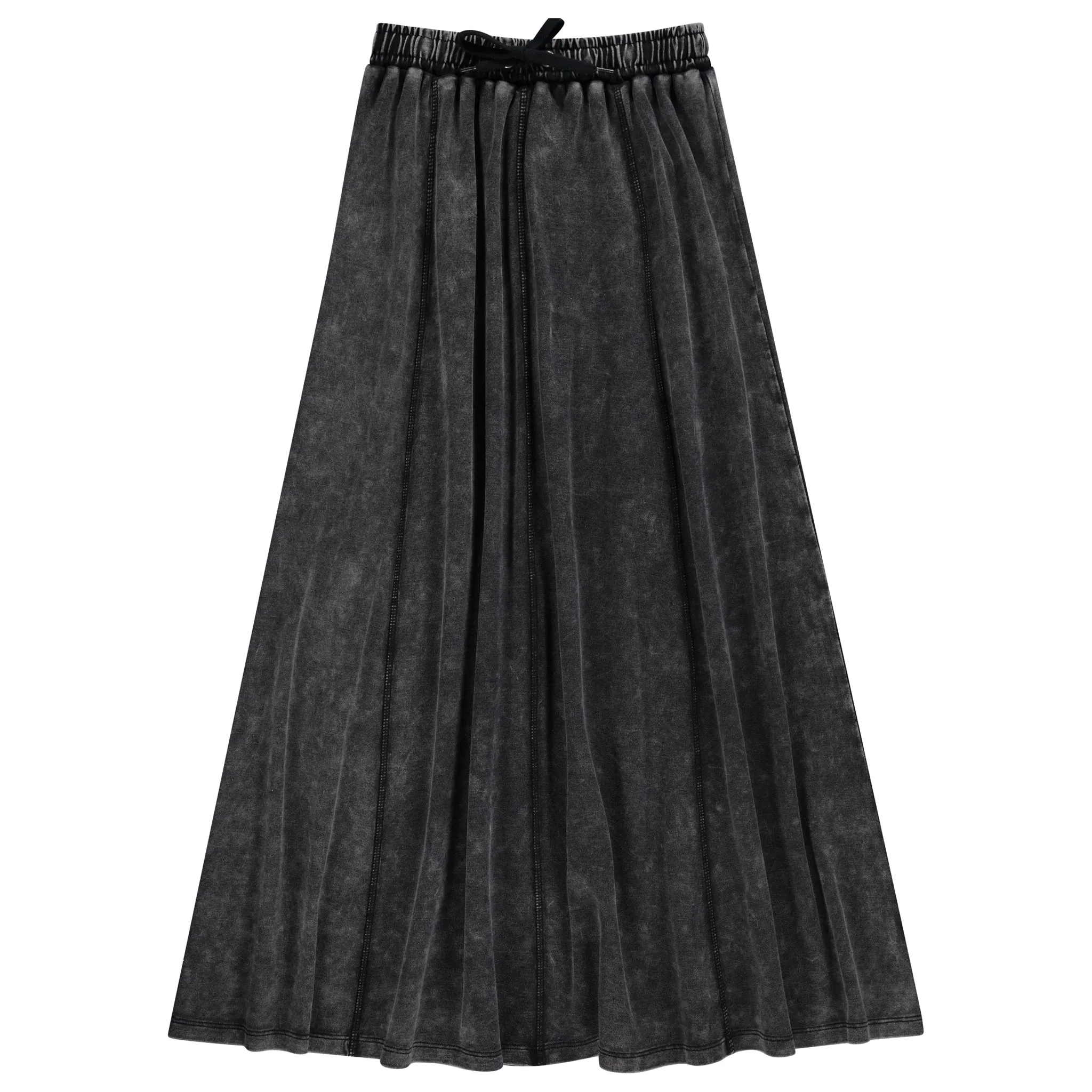 skirt maxi zig zag stitch - black wash