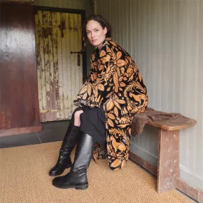 'Sphinx Black Velvet' Grande Kimono by One Hundred Stars