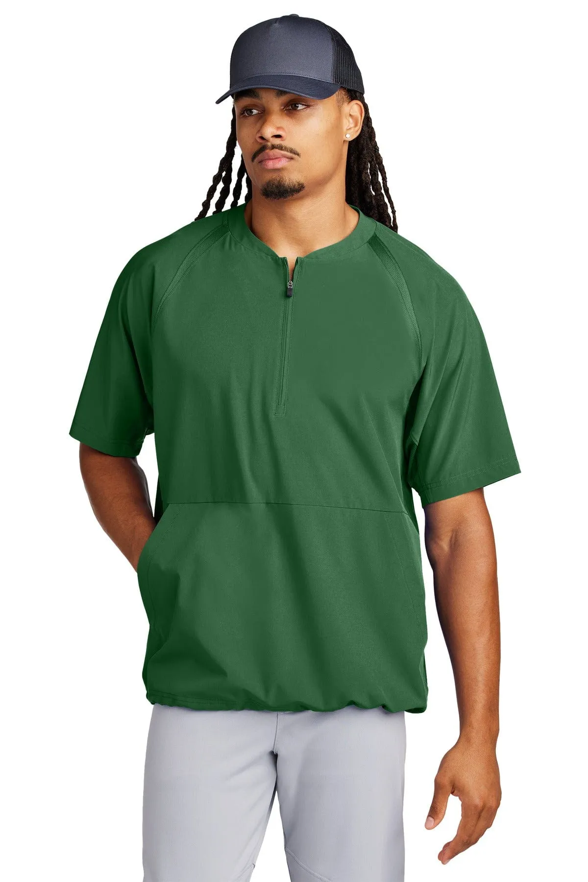 Sport-Tek JST489: Repeat 1/2-Zip Short Sleeve Jacket