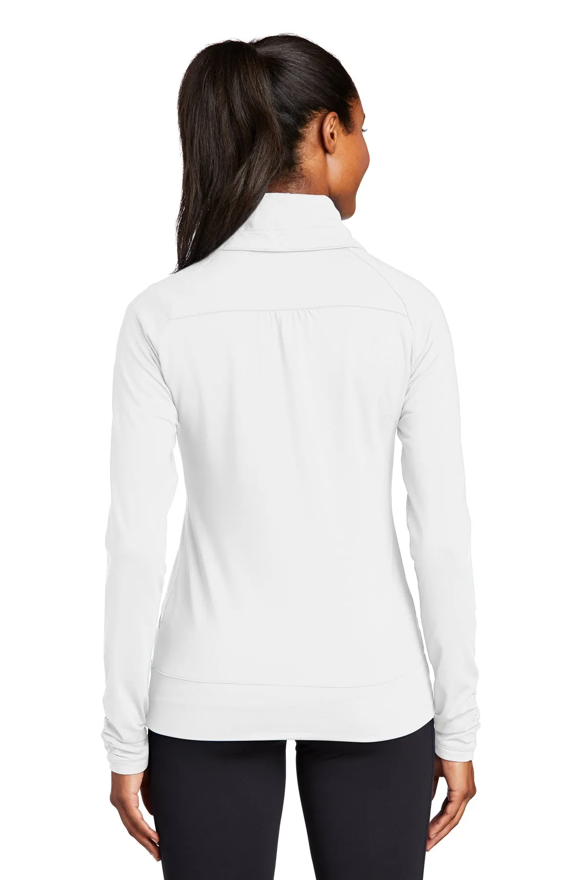 Sport-Tek Ladies Sport-Wick Stretch Customized Full-Zip Jackets, White