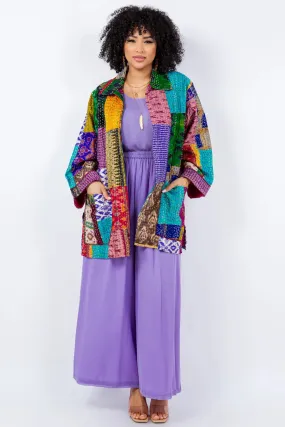 Sterling Style Kantha Vintage Assorted Kimono Jacket - 5683J MULTI
