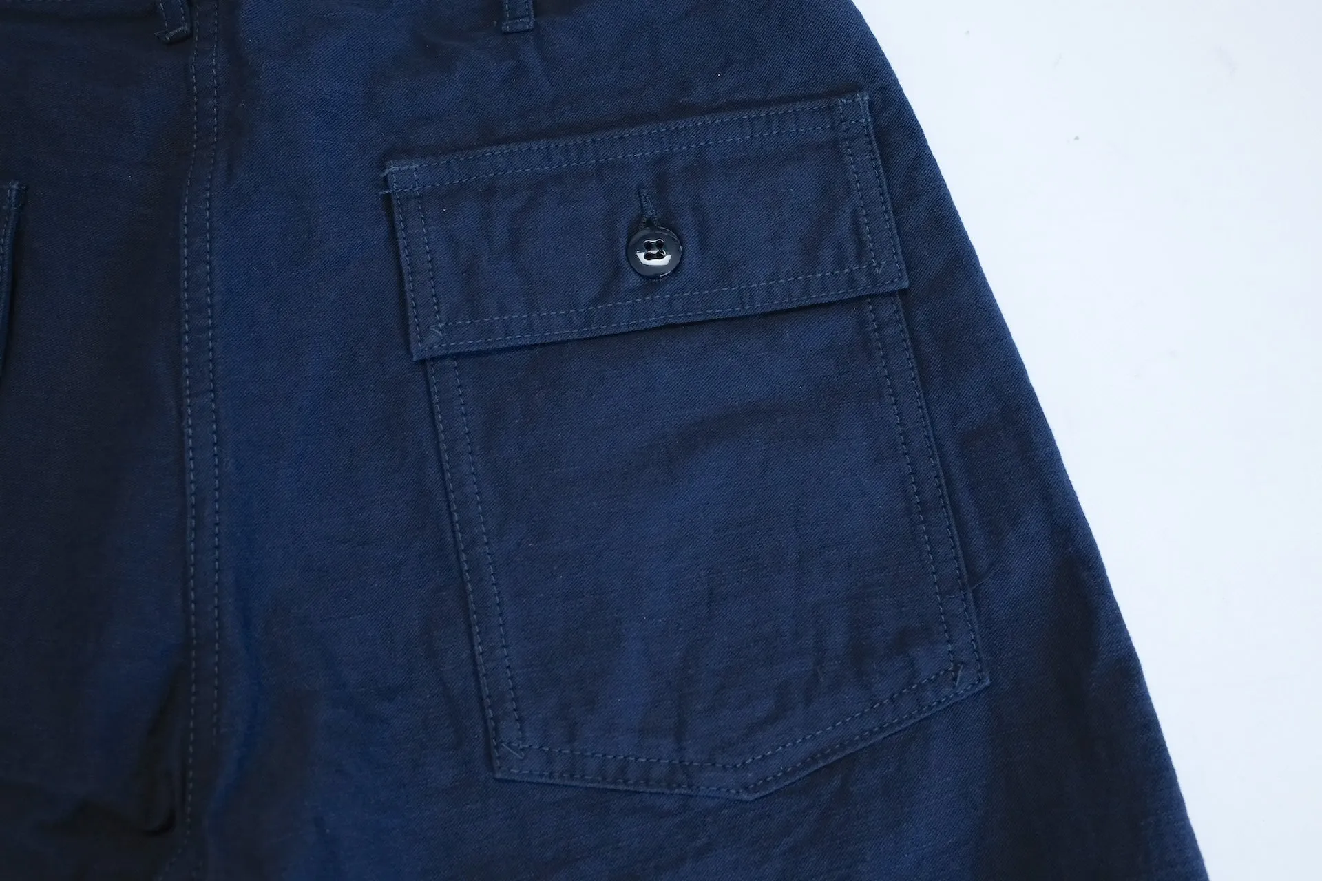 Studio D'Artisan 11oz Back Sateen Military Baker Pants (Indigo X Black)