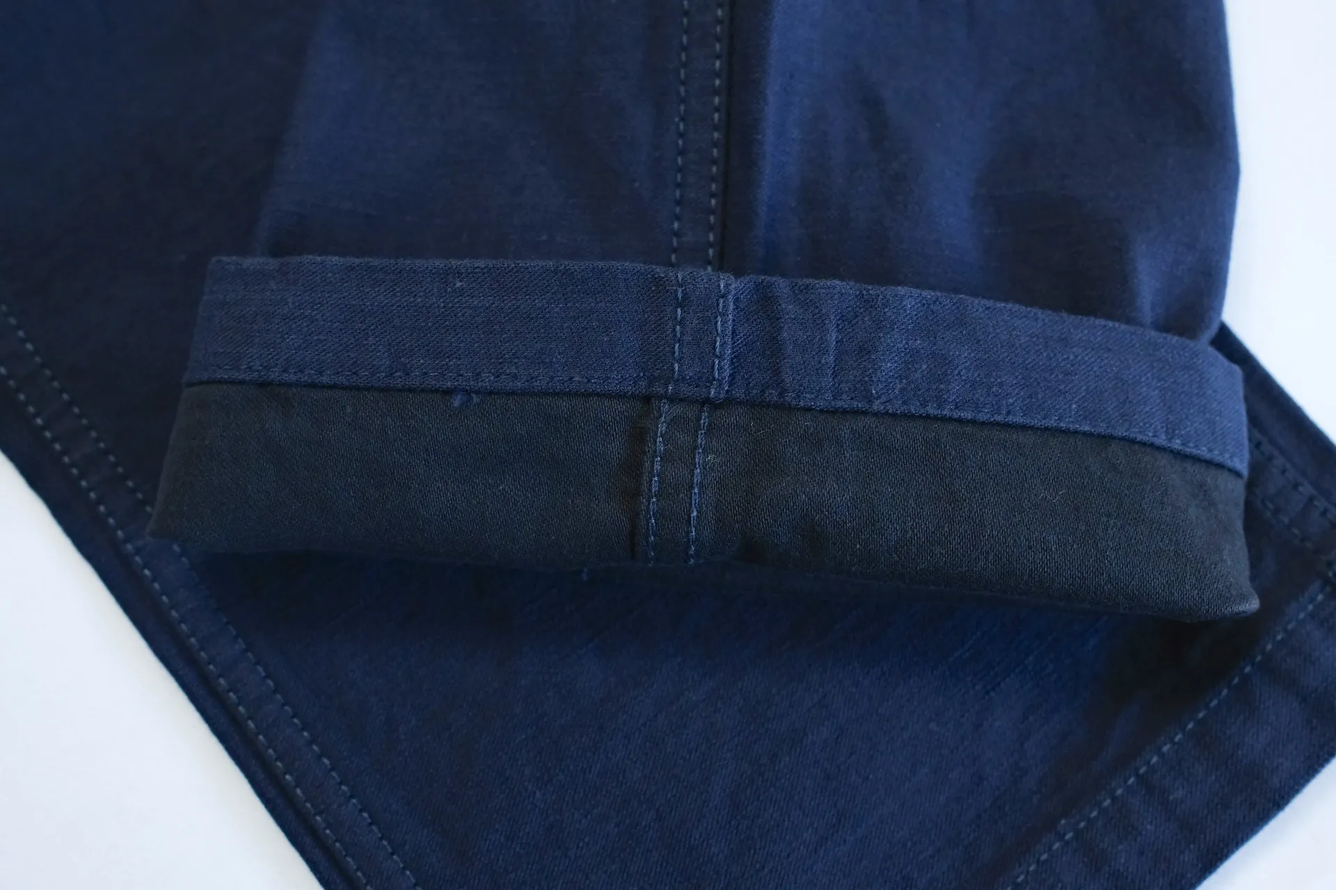 Studio D'Artisan 11oz Back Sateen Military Baker Pants (Indigo X Black)