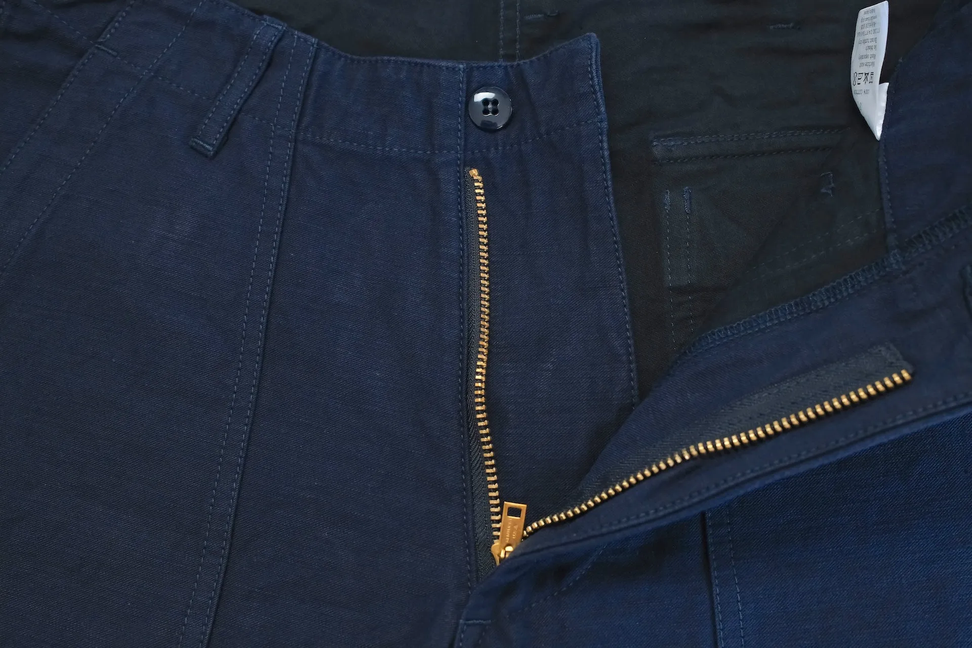 Studio D'Artisan 11oz Back Sateen Military Baker Pants (Indigo X Black)