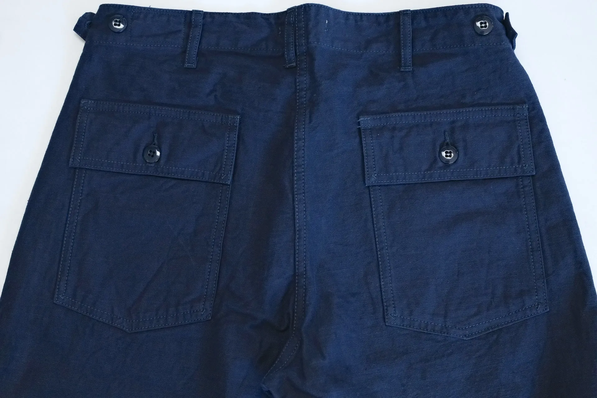Studio D'Artisan 11oz Back Sateen Military Baker Pants (Indigo X Black)