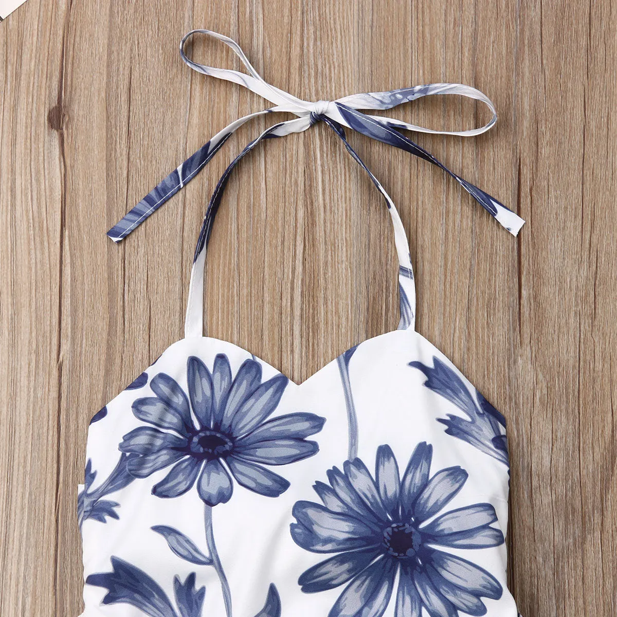 Tanzie Blue Daisy Ruffle Romper