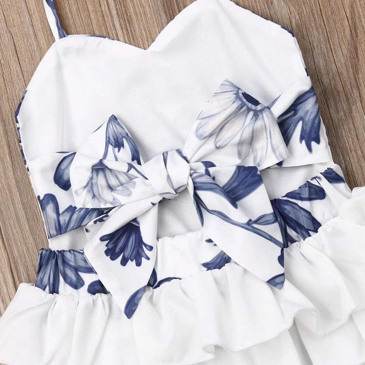 Tanzie Blue Daisy Ruffle Romper