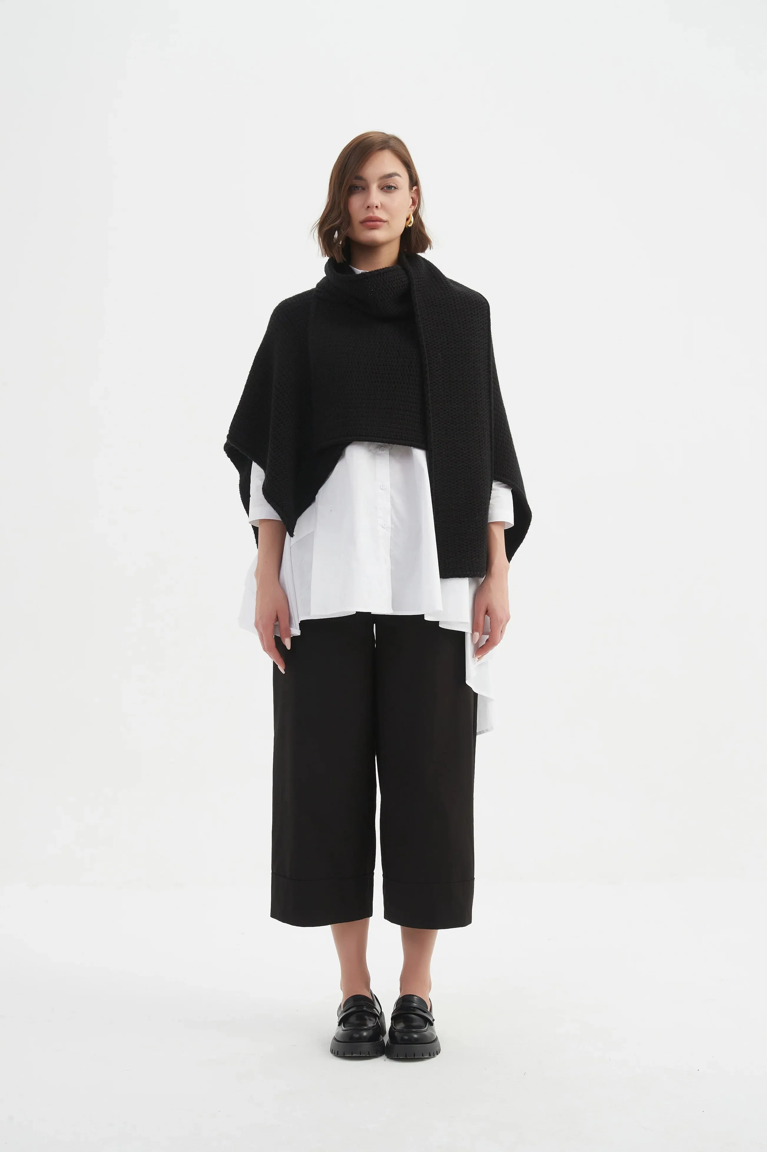 Tirelli Asymmetric Wrap Knit 25K3590 - Black
