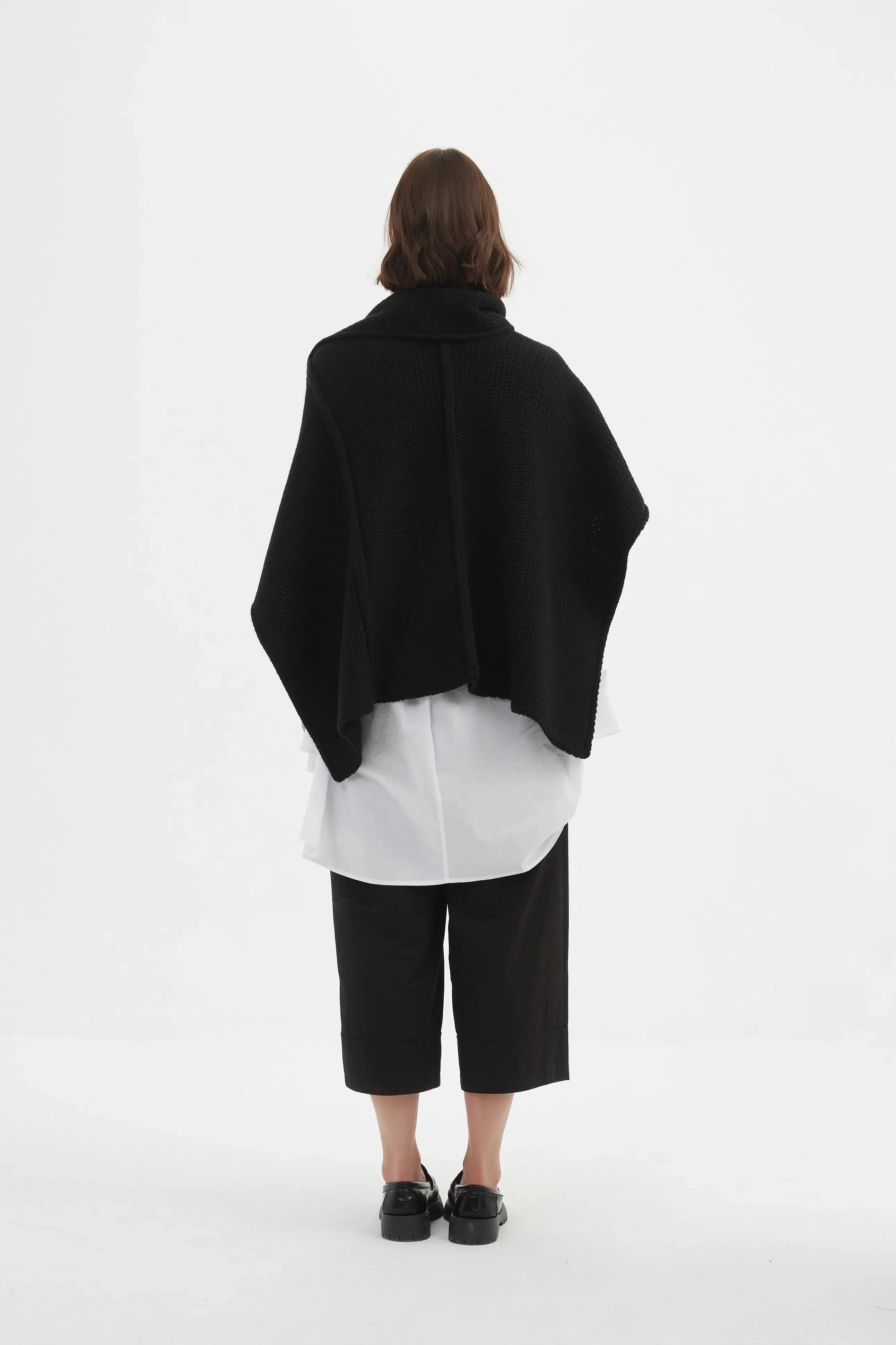 Tirelli Asymmetric Wrap Knit 25K3590 - Black