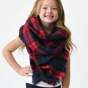 Tween Blanket Scarf - Red & Green