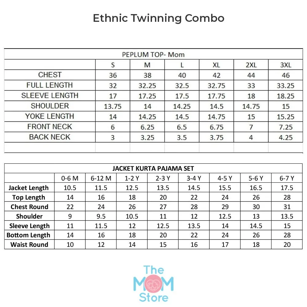 Twinning Combo-Gulaal Floral Print Womens Anarkali Kurta Set With Boys Jacket Kurta Pajama Set