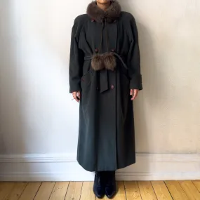 Vintage Green Wool Coat - size EU36