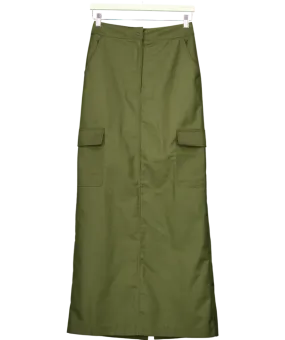 Warehouse Green Tailored Cargo Maxi Skirt UK 8