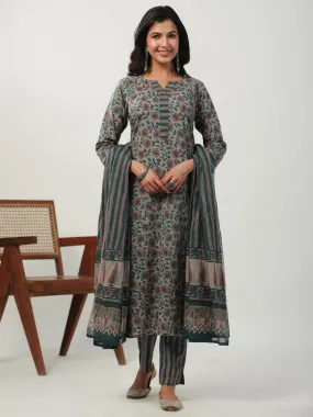 Women Beige Cambric Kurta Set