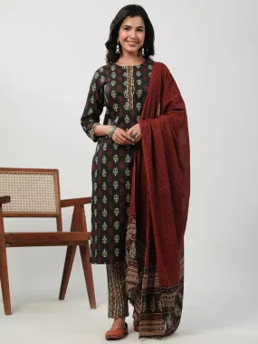 Women Black Cambric Set