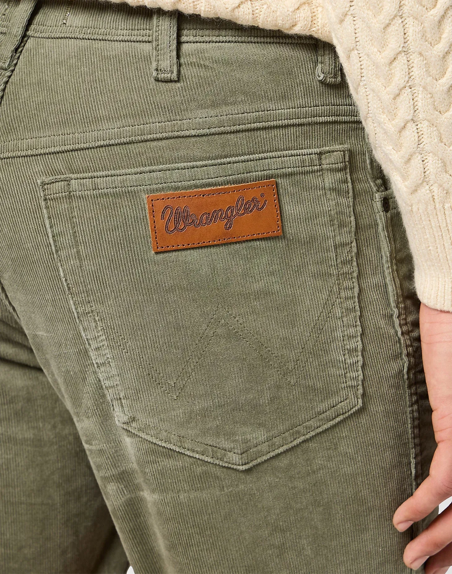 Wrangler Texas Slim Dusty Olive Cord Jeans R
