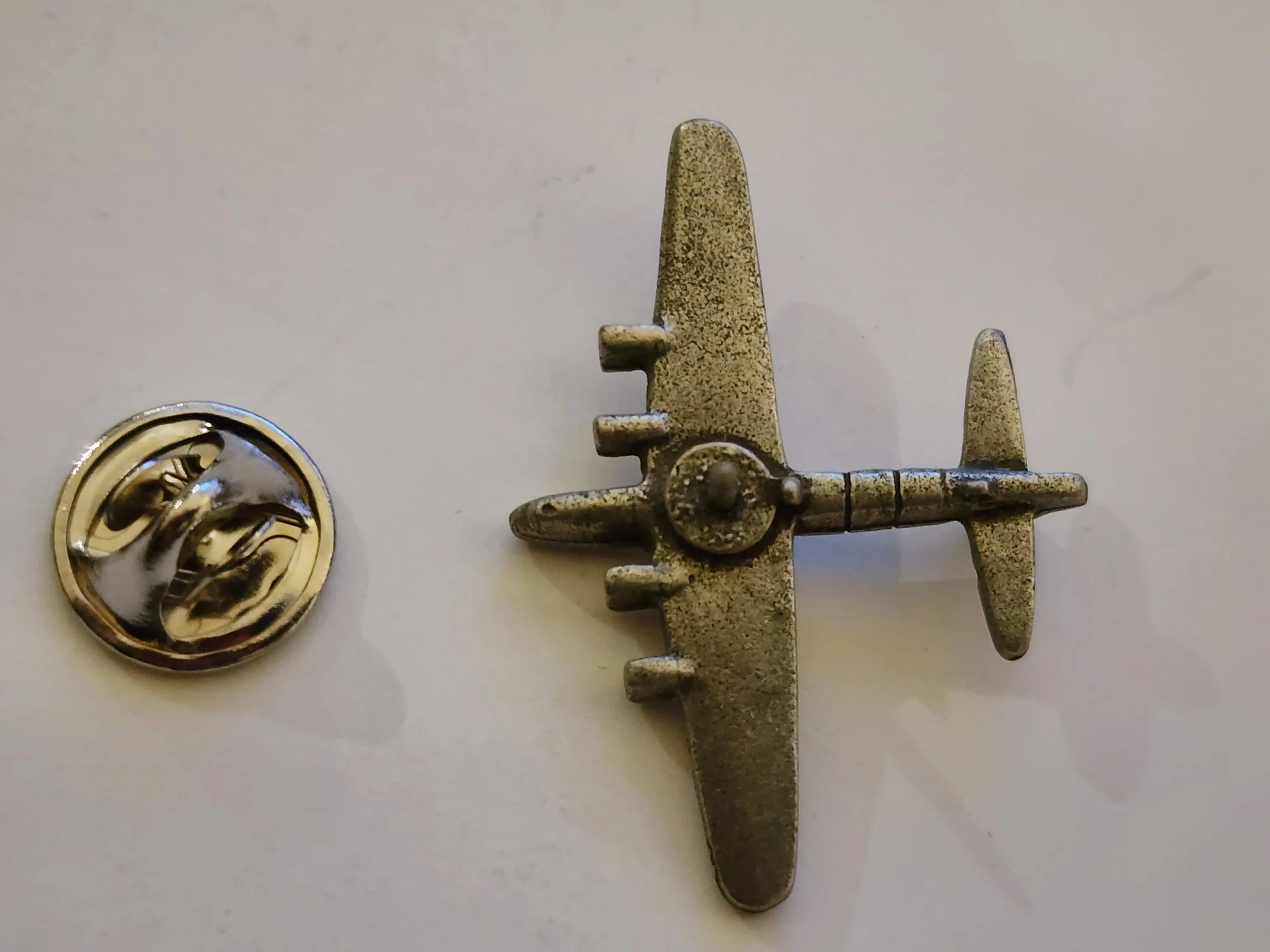 WWII Boeing B-17 Flying Fortress Bomber Airplane Pewter Lapel Pin