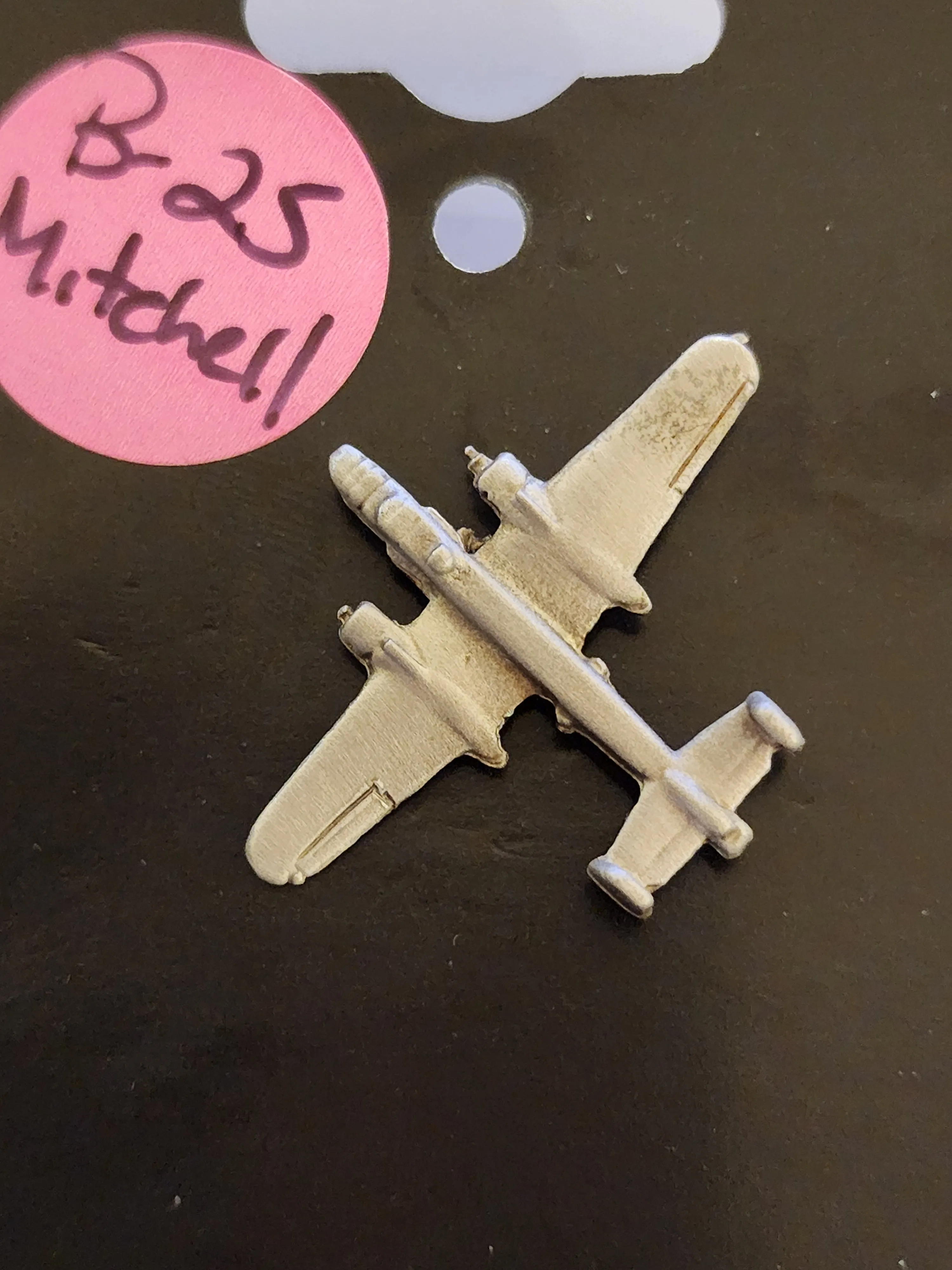 WWII North American Aviation B-25 Mitchell Bomber Pewter Airplane Lapel Pin